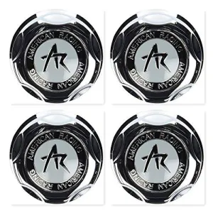 4 Pack American Racing 1342100S Snap-in Center Cap with Silver Logo
