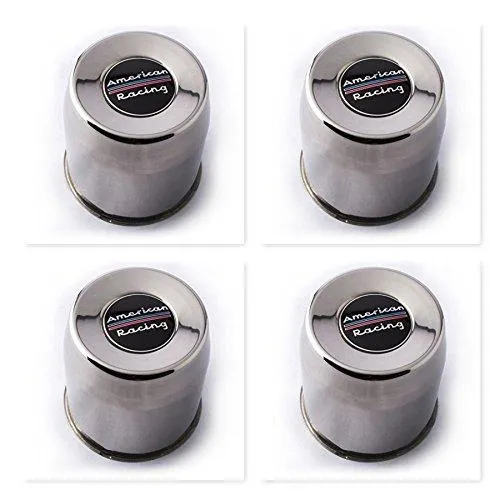 4 Pack American Racing 1425002SS Stainless Steel Push Thru Center Cap Wheel Caps 4.25