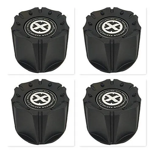 4 Pack American Racing ATX 1342106018 1342100011 1066K98 Black Wheel Center Cap