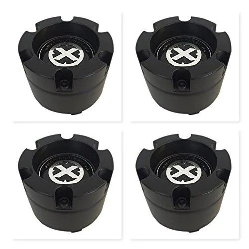 4 Pack American Racing ATX 186 Slot Satin Black 391K80YB003 391K80 S1007-04 Center Cap