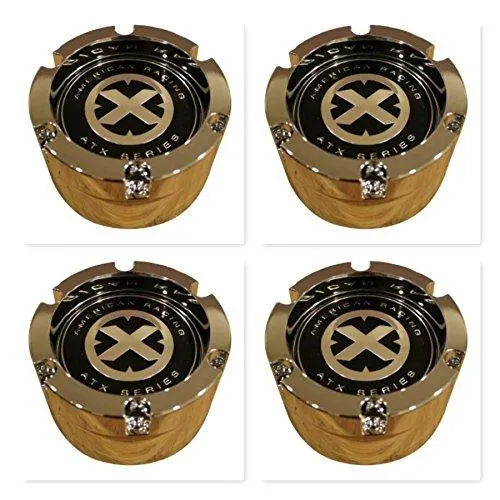 4 Pack American Racing ATX 391K132 8 Lug Snap In 2pc Wheel Center Cap