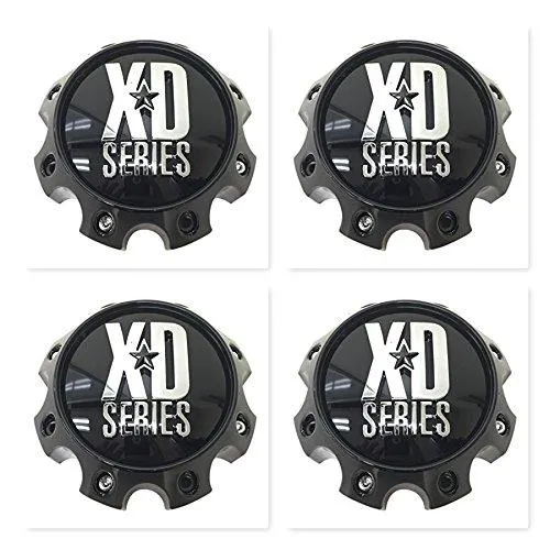 4 Pack KMC XD Series 1079L170 LG1301-05 1079L170GB Gloss Black 8 Lug Center Cap