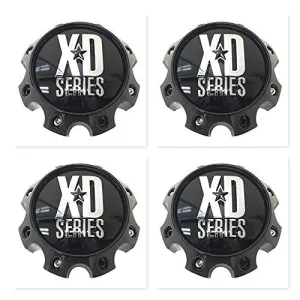 4 Pack KMC XD Series 1079L170 LG1301-05 1079L170GB Gloss Black 8 Lug Center Cap