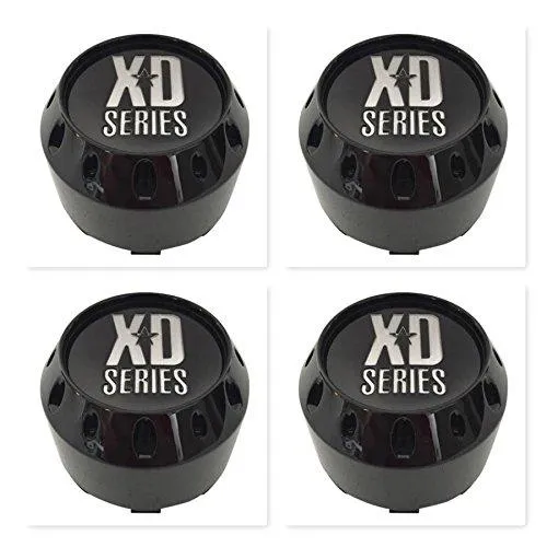 4 Pack KMC XD Series 464K106GB Gloss Black 6 Lug Center Caps