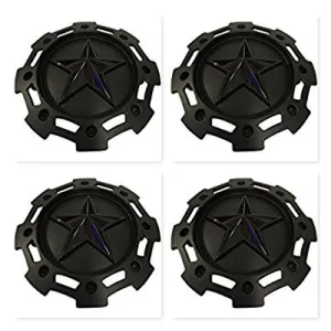 4 Pack KMC XD Series 811 Rockstar 2 Matte Black w Black Star Center Cap SC-198 SC-190