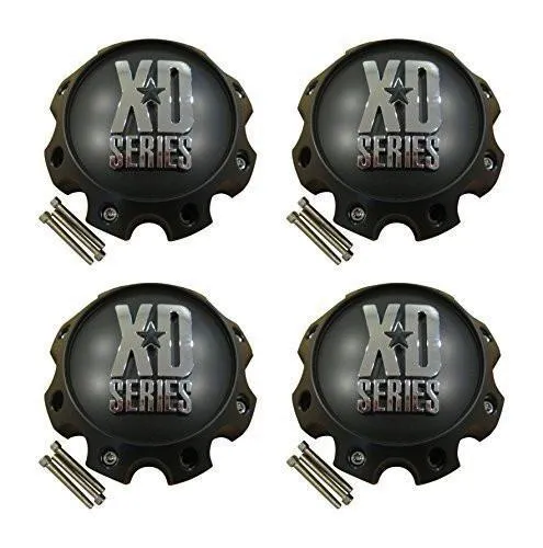 4 x KMC XD Series 441 796 797 798 800 801 8 Lug Flat Black Center Cap 1079L170