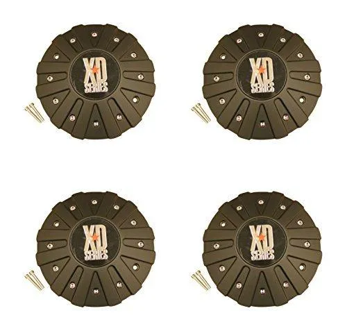 4 x KMC XD Series 778 Monster Matte Flat Black Wheel Rim Center Cap 846L215