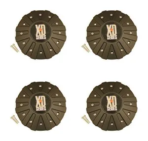 4 x KMC XD Series 778 Monster Matte Flat Black Wheel Rim Center Cap 846L215