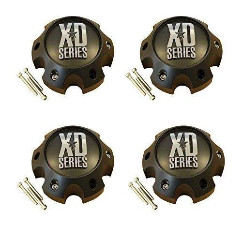 4 x KMC XD Series 796 797 798 Matte Flat Black 6 Lug Wheel Center Cap 1079L145