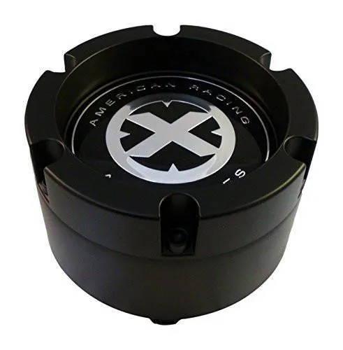 American Racing ATX 391K132 8 Lug Black Snap In 2pc Wheel Center Cap