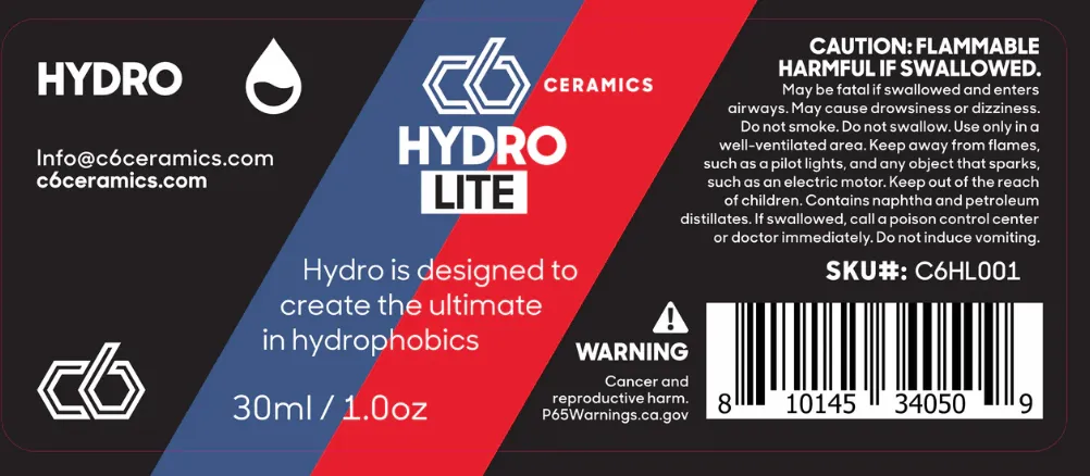 C6 CERAMICS HYDRO LITE Ceramic Coating with Applicator 30ml