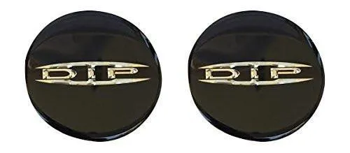DIP Wheels Black 2 Pack Logo Sticker Adhesive Decals 2-9/16" or 66MM Diameter
