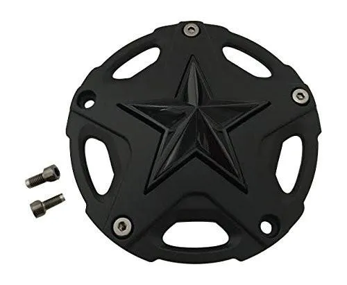 KMC XD Series Rockstar 3 827CAPMB-GB-1 T116L188 S1604-11 Matte Black Center Cap Gloss Black Star