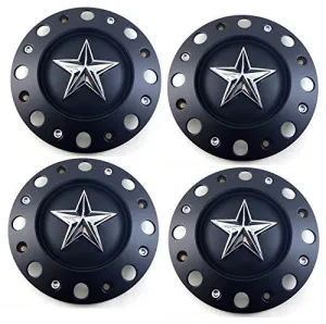 KMC XD Series Set (4pcs) KMC XD Black Wheel Center Caps 9 3/8" for 16x6 17x6 XD775 Rockstar Dually Rim
