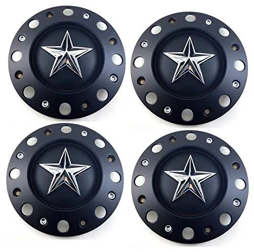 KMC XD Series Set (4pcs) KMC XD Black Wheel Center Caps 9 3/8" for 16x6 17x6 XD775 Rockstar Dually Rim
