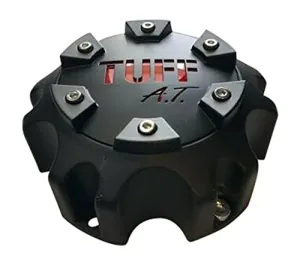 TUFF A.T. C611902 C803503CAP S813 Matte Black with Red Logo Wheel Center Cap