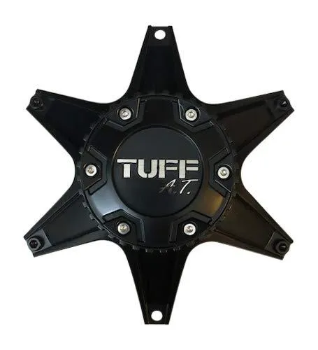 TUFF at Wheels C-623801-1 Star Shaped Matte Black and Chrome Center Cap