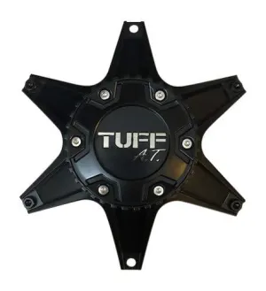 TUFF at Wheels C-623801-1 Star Shaped Matte Black and Chrome Center Cap