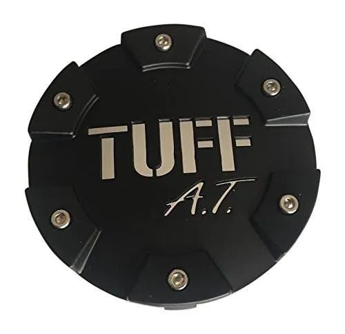 TUFF A.T. Wheels C611901 Matte Black Cap With Chrome Lettering Center Only
