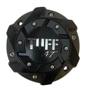 TUFF at Wheels C611901 Matte Black Wheel Chrome Letter Center Cap