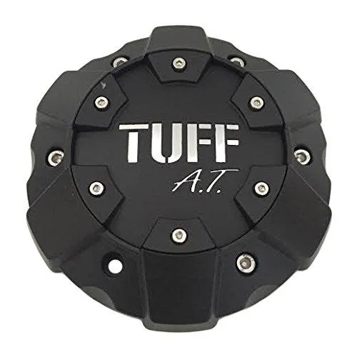 TUFF AT Wheels C611901CB3 Matte Black with Chrome Lettering Center Cap