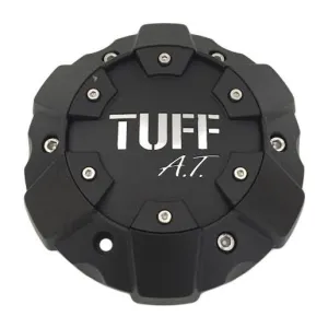 TUFF AT Wheels C611901CB3 Matte Black with Chrome Lettering Center Cap